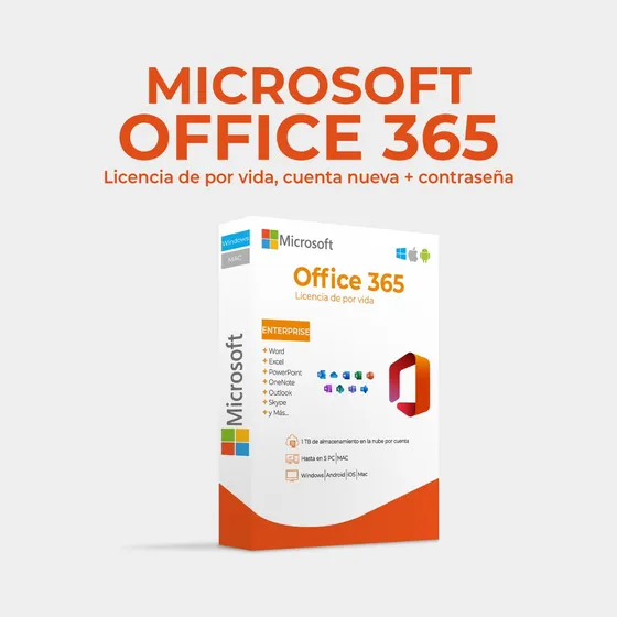 Licencia Microsoft Office 365 Con Onedrive 100gb Permanente