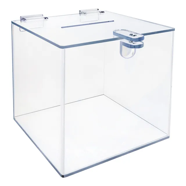 Urna Média Cupom Caixa Sorteio Quadrada Transparente 20x20