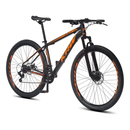 Bicicleta Aro 29 Krw Alum Shimano Tz 24vel Freio A Disco S60 Cor Preto/laranja Fosco