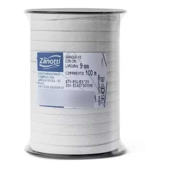 Zanotti Jaraguá 10 elástico rolo 100 metros cru desenho do tecido liso