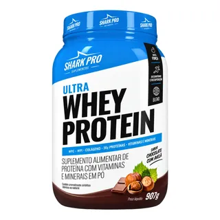 Whey Protein Ultra Shark Pro Chocolate Com Avelã 907g Chocolate Com Avelã