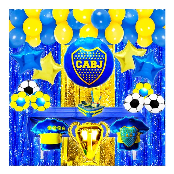50 Art Pelota Futbol Boca Juniors Cumpleaños Globo Cancha