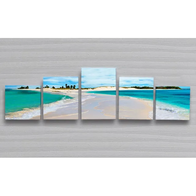 Cuadro Multipanel Mdf Los Roques Medidas 101 X 29 Cm Foto Ca