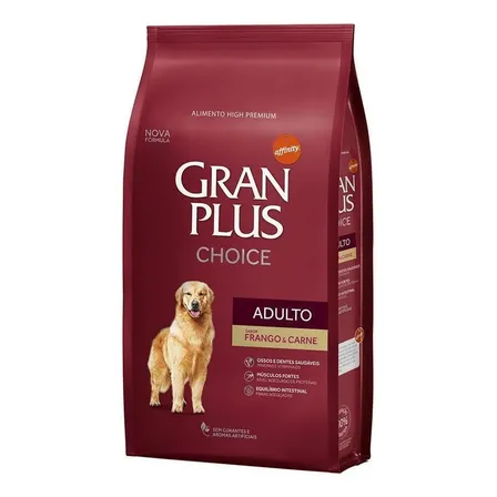 Ração Gran Plus Choice Adultos Sabor Frango E Carne 15kg
