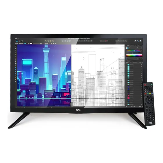 Televisión o monitor led 24 pulgadas fol ft-24b1 con control remoto