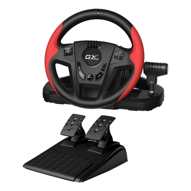 Volante Genius Speedmaster Con Vibracion, Pedales Y Cambios Color Negro