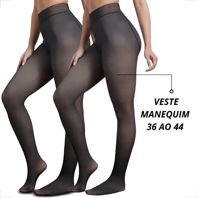 Kit 2 Meias Calça De Lã Térmica Translúcida Forrada Pelúcia Kit 2 Meias Calça De Lã Térmica Translúcida Forrada Pelúcia