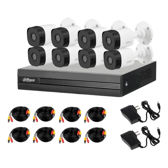 Kit Dahua 8 Camaras Bullet 2mp 2.8, Disco 1tb Y Xvr1b08-i