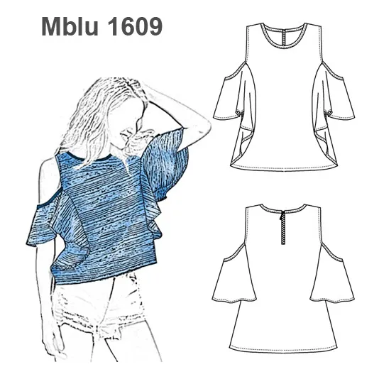 Molde, Patrón Blusa Hombros Descubiertos Mujer