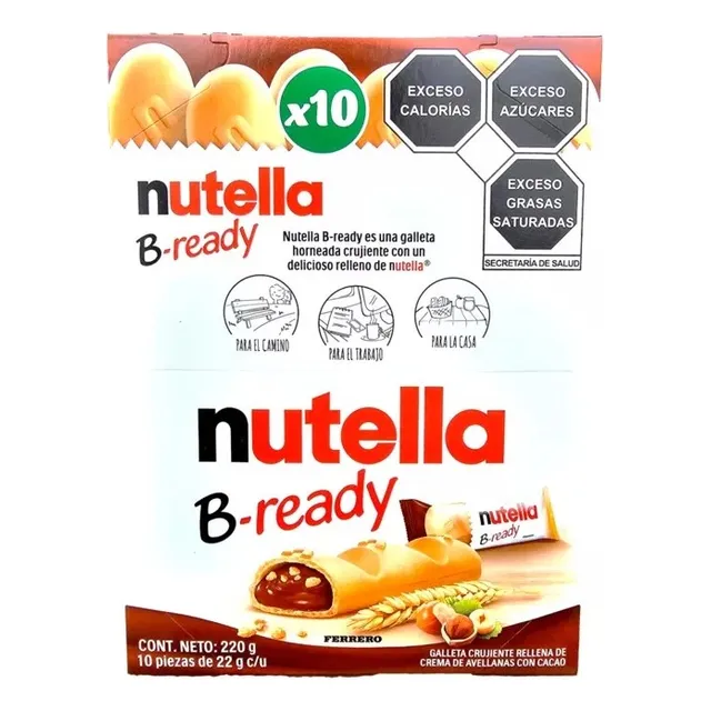 Nutella B Ready Galleta Rellena Crema Avellana 10 Pzas 220 G