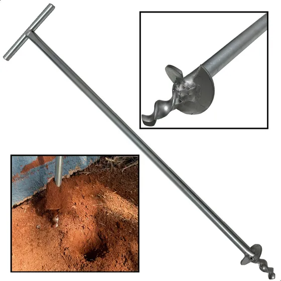 Cavadeira Trado Para Plantar Broca Perfuradora De Solo Ferramenta De Jardinagem Plantio Com Cabo Manual Perfurador De Terra Para Jardim Abridor De Buraco Para Plantação Killrex