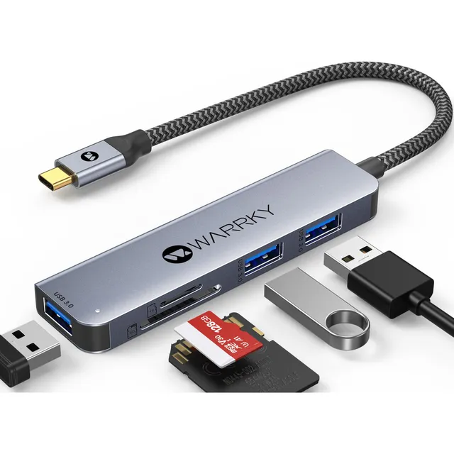 Adaptador Usb C 5 En 1 Lector De Tarjetas Sd Y Usb 3.0