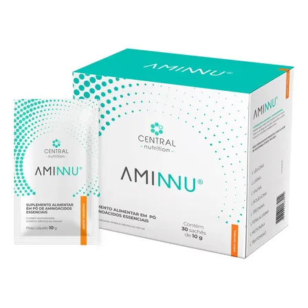 AMINNU Tradicional - 10g 30 Sachês - Central Nutrition - Sabor Tangerina