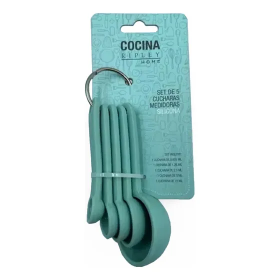 Set De 5 Cucharas Medidoras De Silicona
