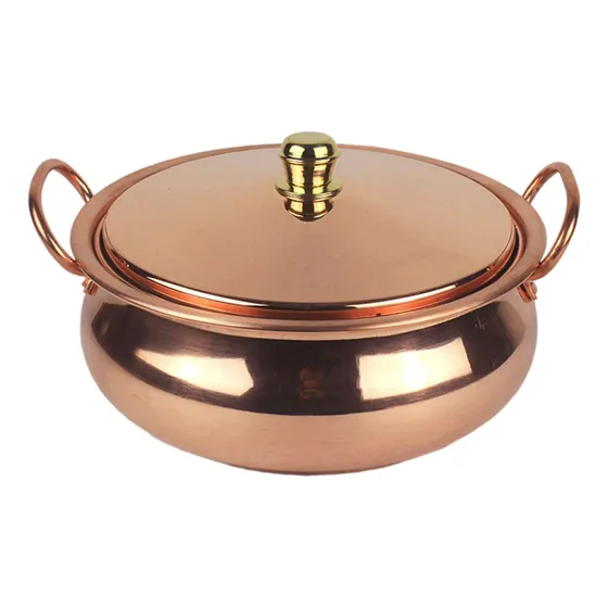 Olla De Cobre Puro, Utensilios De Cocina De Tapa, Forma 26cm