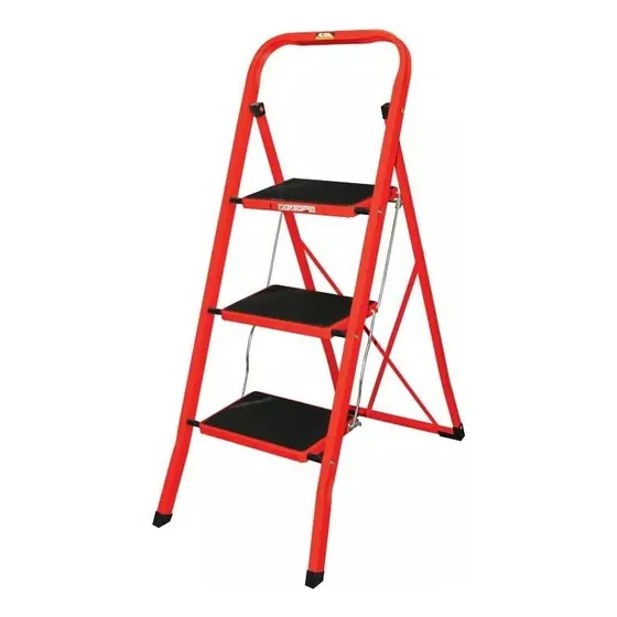 Escalera Tubular Plegable 3 Peldaños Portátil Segura