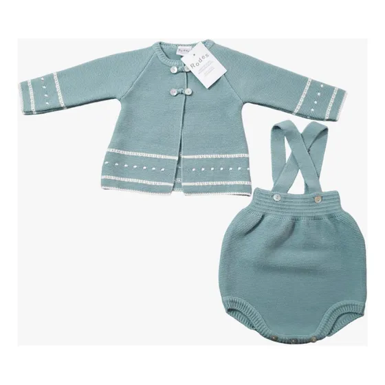 Set Tejido Español Ranita Y Chaqueta De Bebe Hecho En España