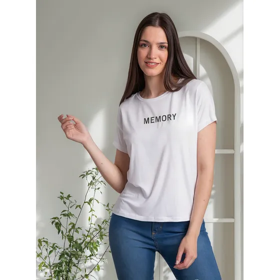 Remera Onyx Basica Viscosa Lycra Con Estampa Memory Mujer