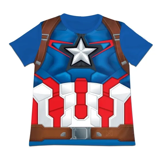 Franela Camisa Niño Capitan America Superheroe En Poliester