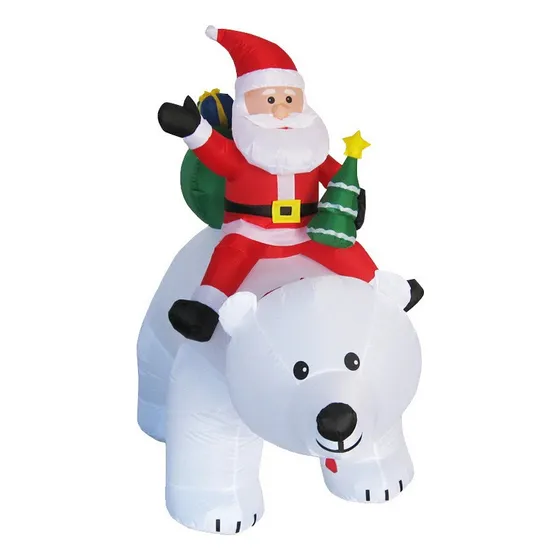 6.5 Pies Navideos Inflables Papá Noel Monta Un Oso Pola [u]