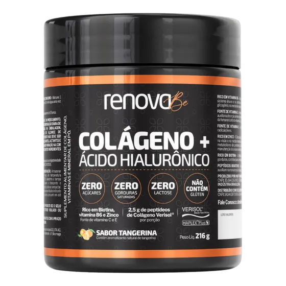 Suplemento Em Pó Colágeno Renova Be Homens - Cabelo e pele Sabor Tangerina