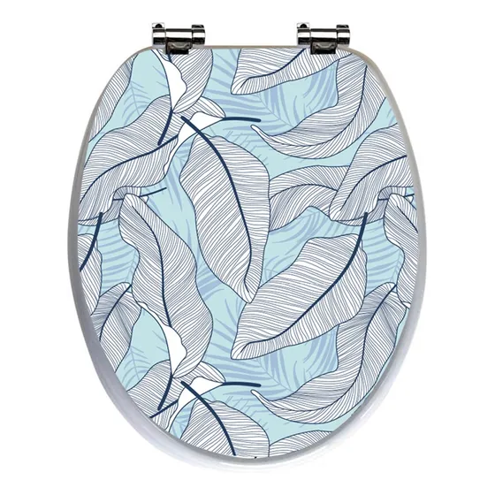 Vinilo Ploteo Calco Adhesivo Decorativo Para Tapa De Inodoro Color Blue Leaf