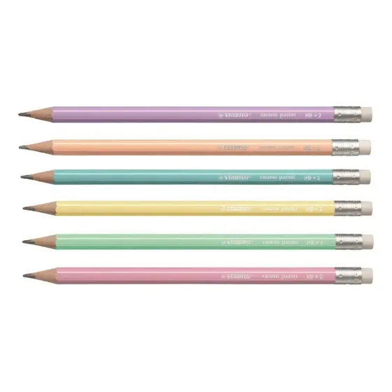 Lápis Preto Stabilo Swano Pastel - Kit Com 6 Unidades
