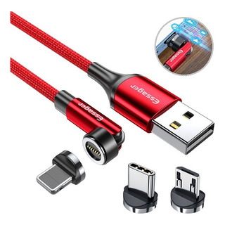 Cable Magnetico Premium Essager 3 En 1 Carga Rápida 2 Metros Cable Magnetico Premium Essager 3 En 1 Carga Rápida 2 Metros