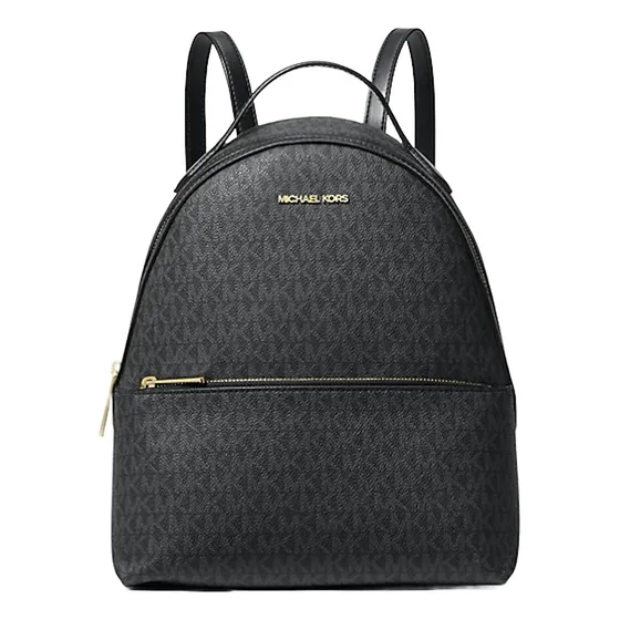 Mochila Michael Kors Dama Monogram Color Negro Diseño De La Tela Liso