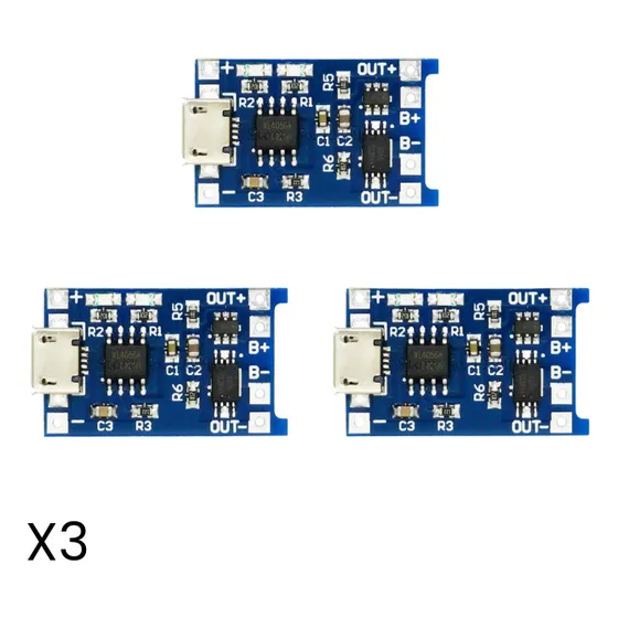 Módulo Cargador Batería De Litio Tp4056 Usb-micro 1a Kit-3