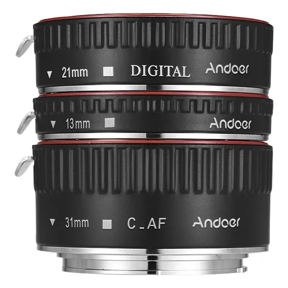 Tubo De Extensão Macro Canon, Conjunto Atualizado De 3 Peças