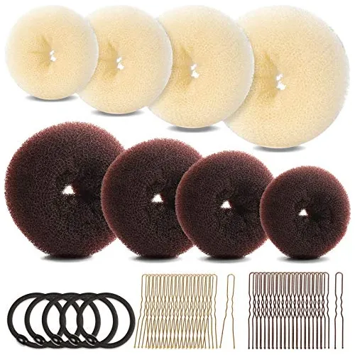 Set De Hebilla Para El Cabello, Fandamei Donut Bun Hkxnj