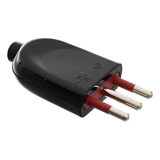 Ficha Macho 3 En Linea 10 Amp Negra Vivion