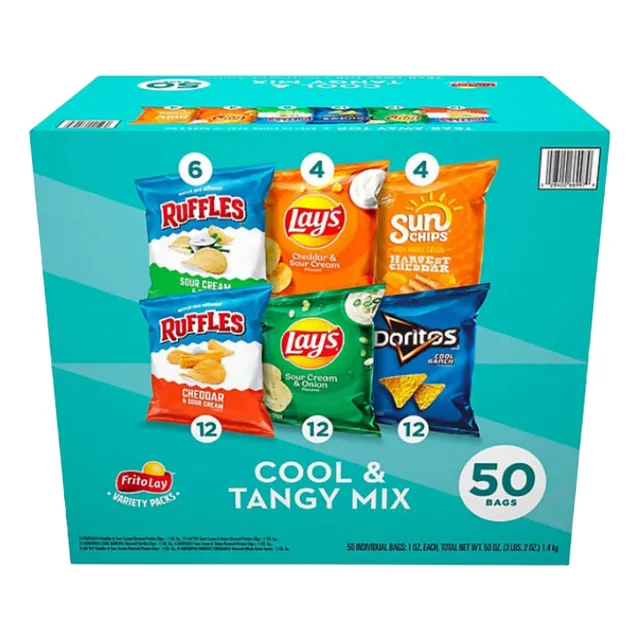 Paquete 50 Bolsas Variedad Ruffles Fritolay Doritos Mix