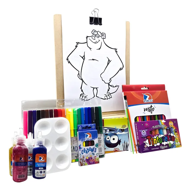 Atril Kit Arte Niños Set Infantil + Hojas P. Pintar Bluey