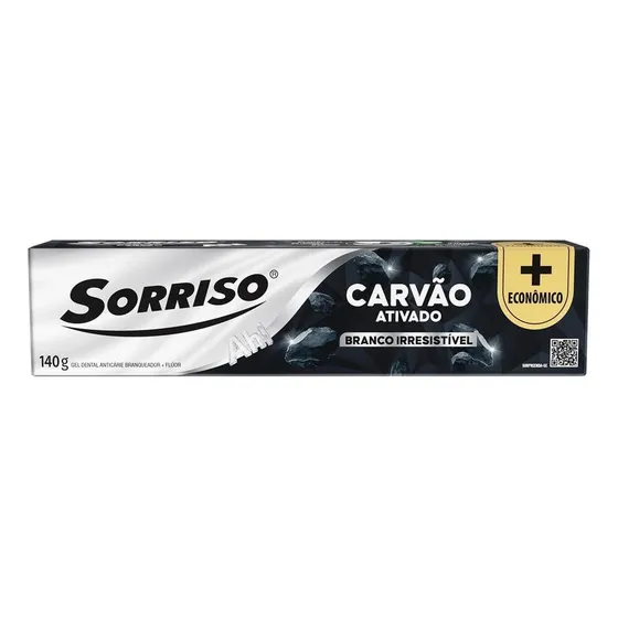 Creme Dental Clareador Sorriso Carvão Ativado 140g