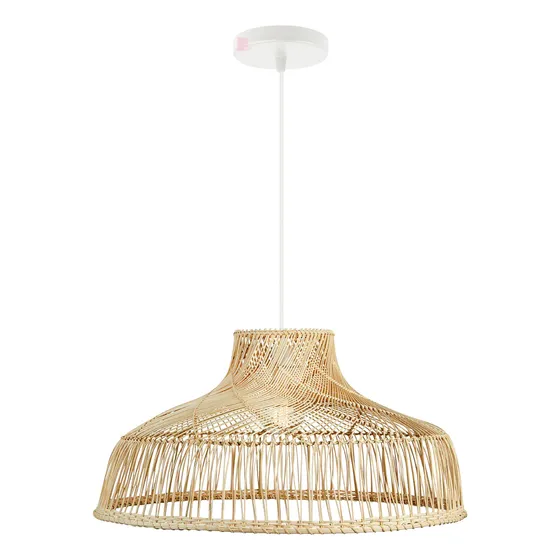 Colgante De Techo Lámpara Led Comedor Mimbre 40cm Buena Luz