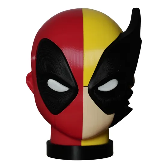 Cabeça Deadpool Wolverine Chibi Marvel