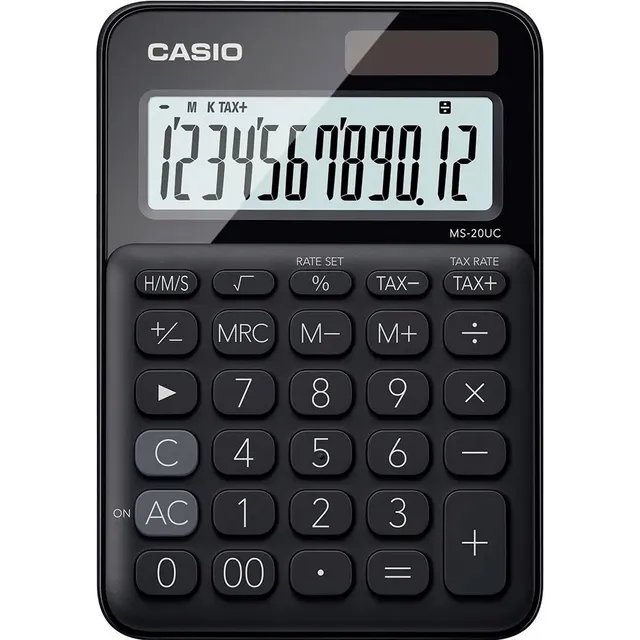 Calculadora De Escritorio Casio My Style Ms-20uc 12 Dígitos Color Negro