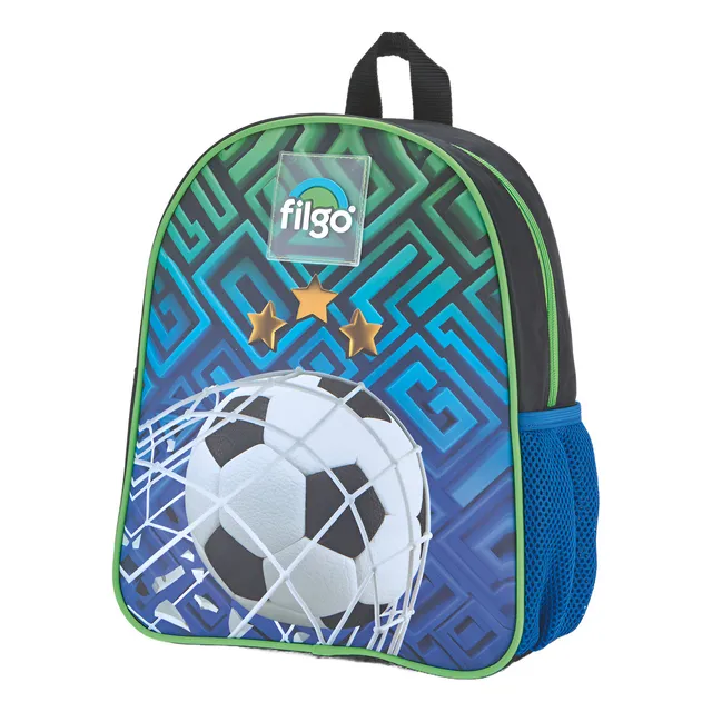 Mochila Jardín Escolar Filgo Minipak 12 Pulgadas Diseño De La Tela Fútbol Pelota Para Nenes 8lt Color Azul