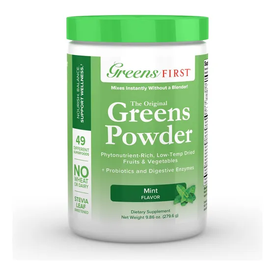 Suplemento Greens First Mint Flavor 30 Porciones 290 Ml