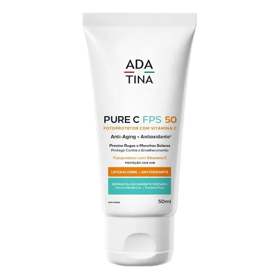 Protetor Solar FPS 50 Ada Tina Pure C Caixa 50ml