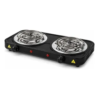 Fogão Fogareiro Elétrico 2 Bocas 110v Cooktop Portátil Cor Preto 2 B
