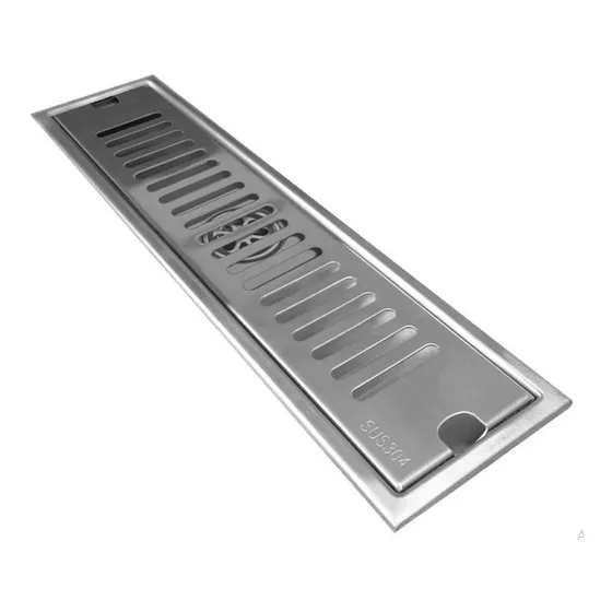 Rejilla Desague Baño Centro Piso Acero Inox 30cm X 10cm