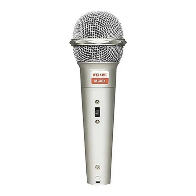 Microfono Karaoke Con Cable Dm-401 Bde Color Plateado