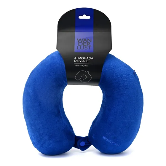 Almohada De Viaje Wanderlust Memory Foam Con Bolsa Plegable