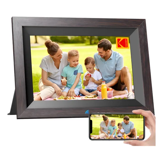 Moldura Digital Kodak, 10  Madeira 1280p Vídeo Mp3/4