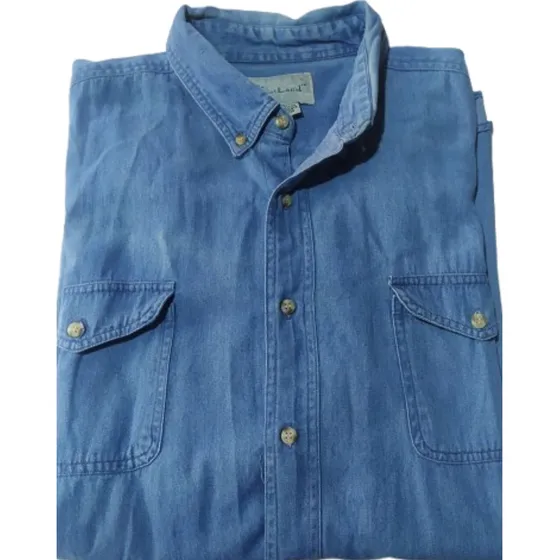 Camisa Casual Denim Blue Jean Manga Larga Xl Great Lakes