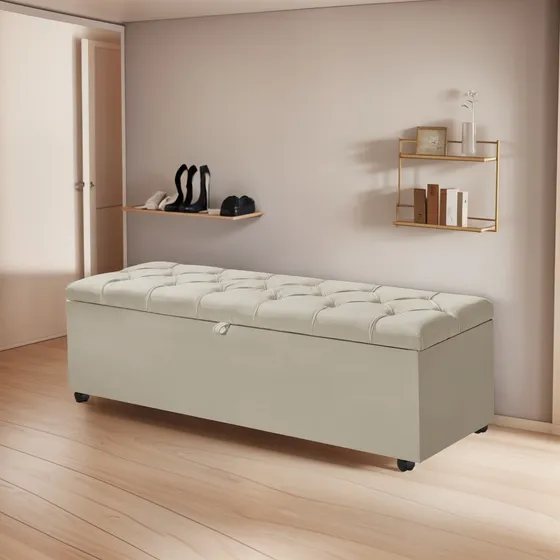 Recamier 90cm Solteiro Estofado Captone Suede Varias Cores