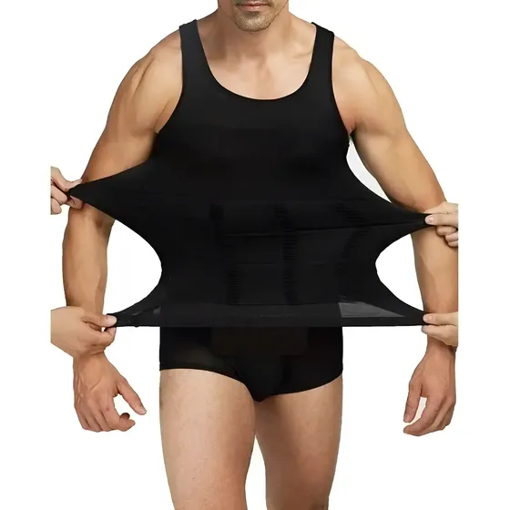 Faja Reductora Camiseta de Compresión para Hombre – Moldeador de Abdomen y Espalda, Talla XL